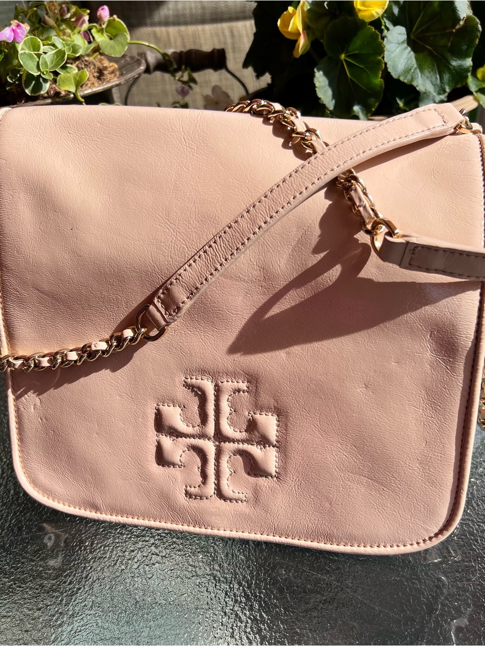 Tory Burch Patent Leather Convertible Strap Bag Nice For Summer!!